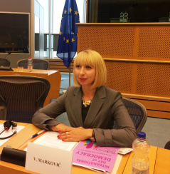 18 September 2018 European Integration Committee member Vesna Markovic at the International Day of Democracy event at the European Parliament